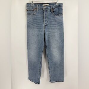 Levi’s Ribcage Straight Jeans Women’s High Rise Light Wash Denim Pants 32x27